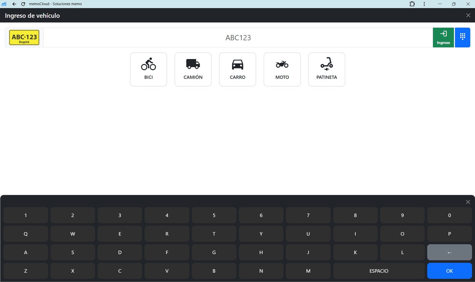 Plataforma memoParking
